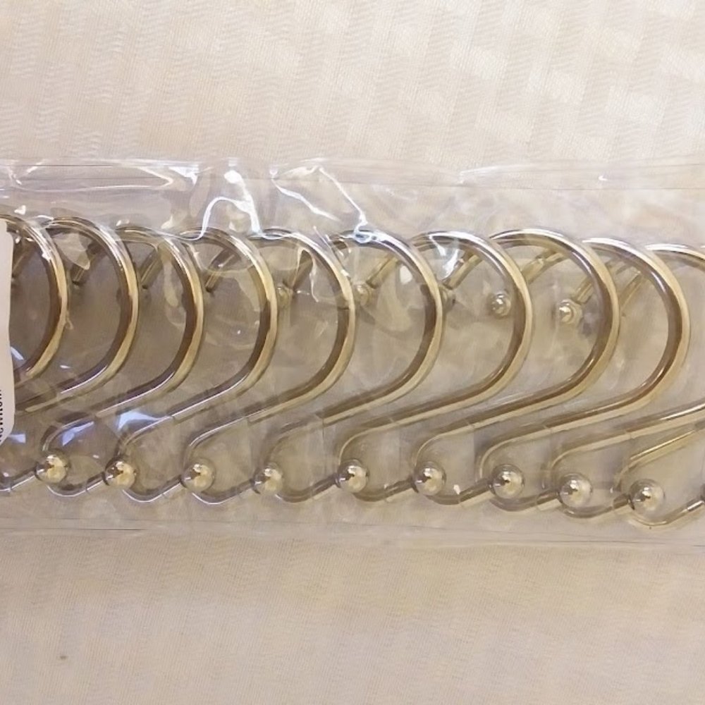 Silver Shower/Curtain hooks/rings